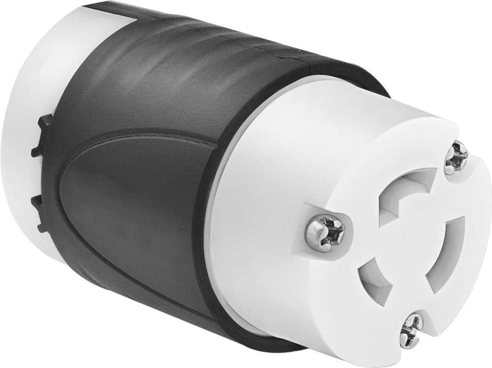 Döndürerek Kilitleme Konektörü, Üç yuvalı dişi priz, Topraklanmamış, NEMA L10-20 — 125V AC/250V AC, 20A, Dişi