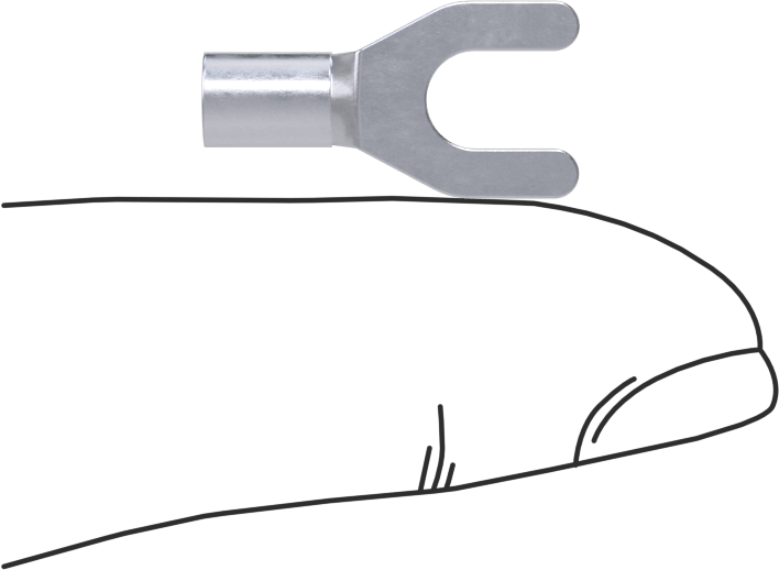 Yalıtımsız Nikel Kaplı Çelik Çatal Terminaller, 12-10 AWG ve 10 Numaralı Vida Boyutu için