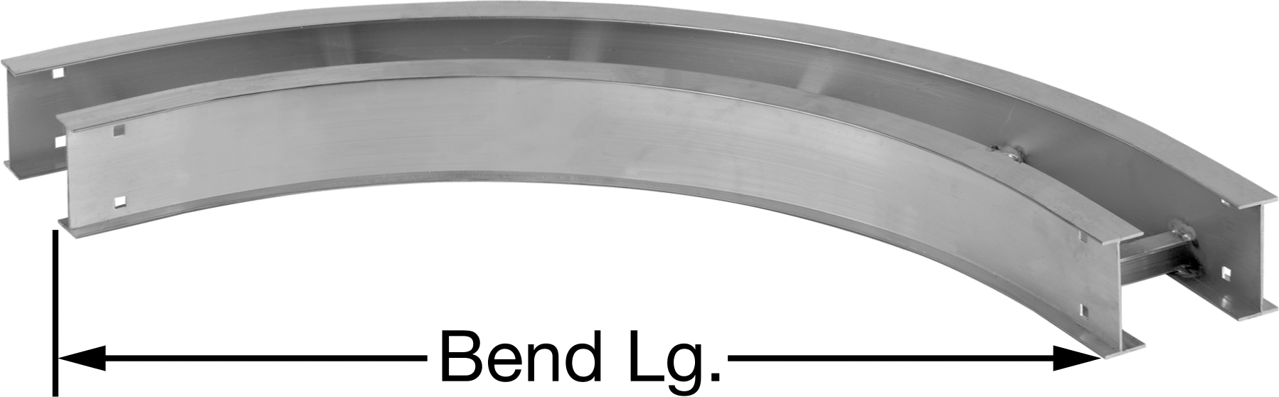 Kablo ve Hortum Kanalı için 6" Genişliğinde 90 Derece Yatay Dönüş — Straight Connector, Tray, Alüminyum