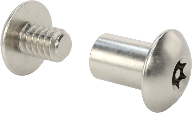 Kurcalamaya Dayanıklı Torx Bağlama Silindiri ve Vida, 10-24 Diş Boyutu, 3/8"-1/2" Malzeme Kalınlığı için