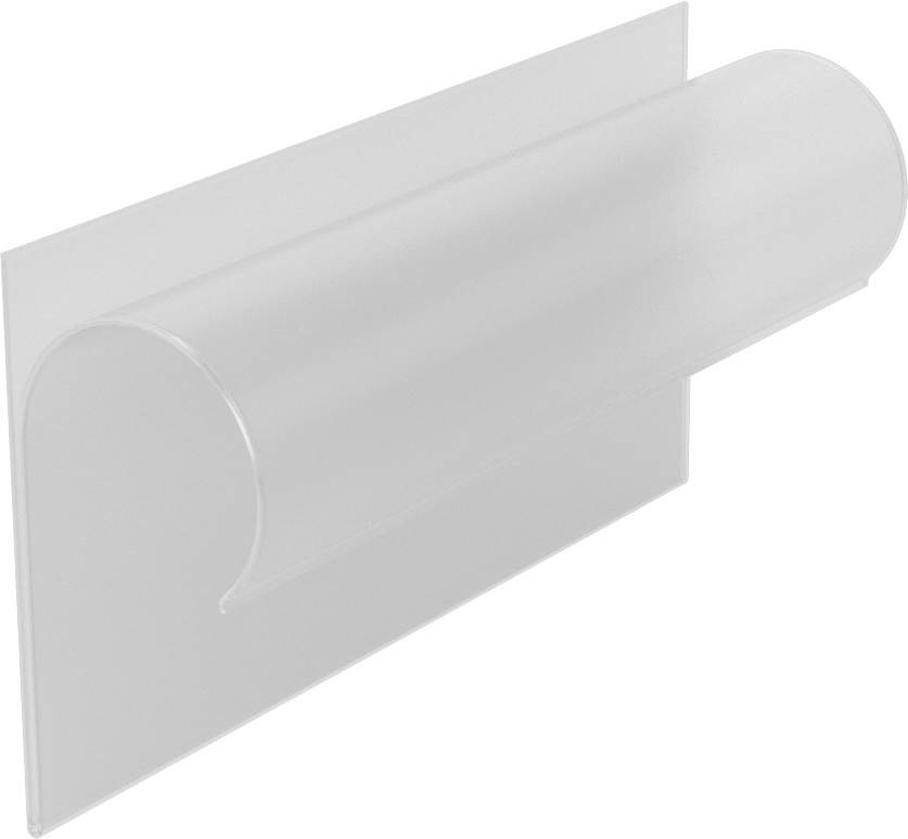 1.08" Dış Çaplı Kelepçeli Çerçeve Rayı için Etiket Tutucu — 1.08", 28 mm, Plastik, Etiket Tutucu