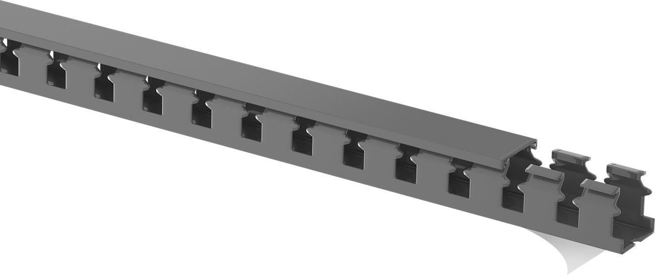 Yivli Tel Kanalı, Geçmeli Kapaklı, Arka Yüzü Yapışkanlı, 5/8" Yükseklik x 1/2" Genişlik