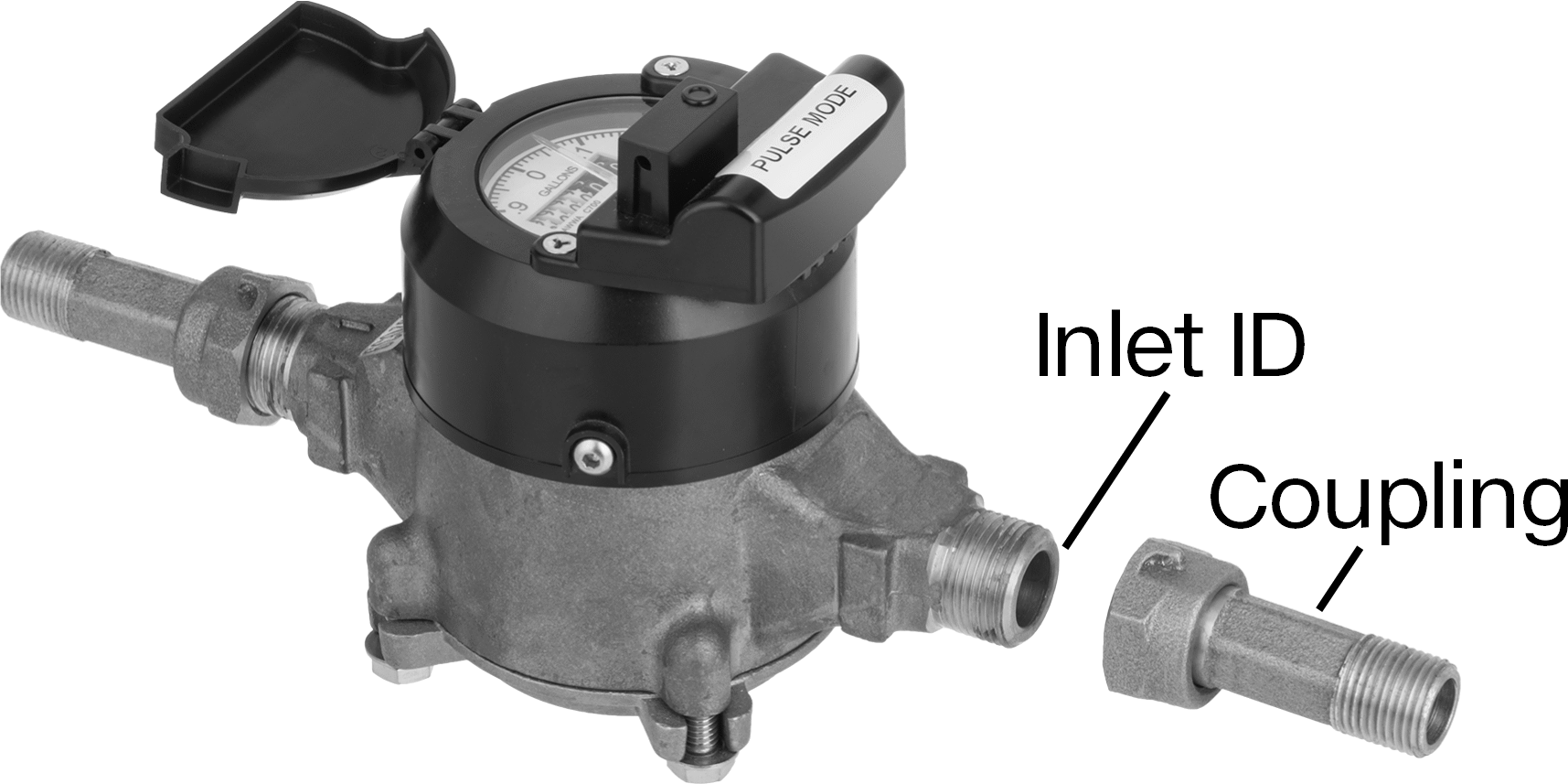 İçme Suyu için Uzaktan Okuma Toplayıcı, 1 NPT Erkek, 0.75 ila 30 gpm