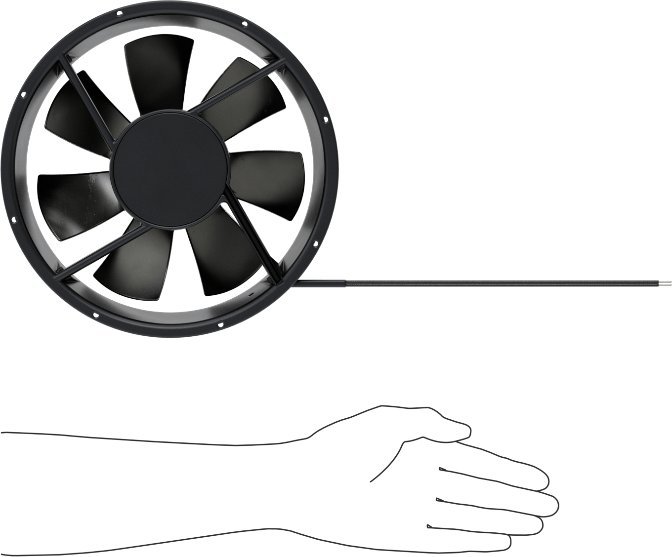Yüksek Basınçlı Yıkama Ekipmanı, - Soğutma Fanı, 115V AC, 254 mm Çap x 89 mm Toplam Derinlik