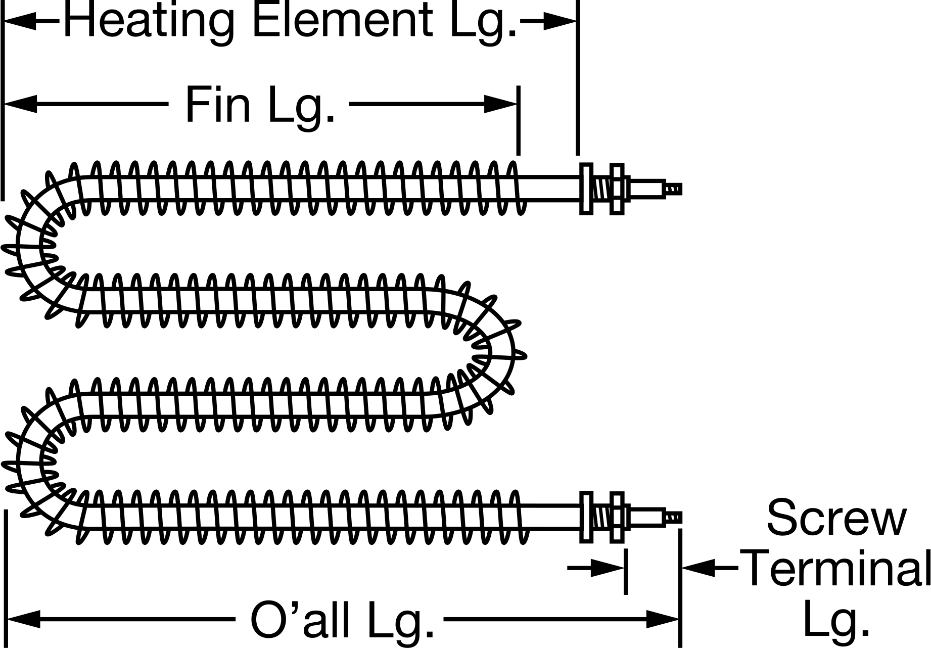 Kanal için Kanatlı Boru Şeklinde Isıtıcı, Fırınlar, &Kurutucular, 120V AC, M-Bend, Her İki Ucu Kaynaklı, 1500W