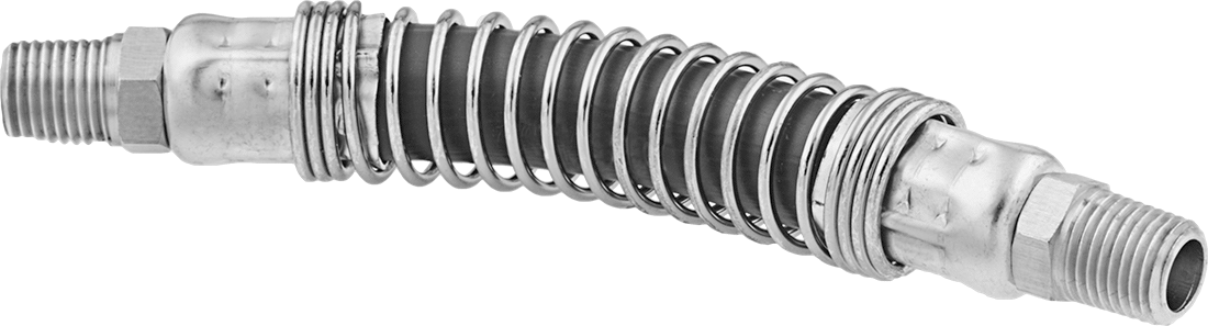Bükülüp Sabit Kalan Hava Nozulu için 1/4 NPT Erkek Çıkışlı 6" Uzunlukta PVC Hortum — 1⁄4, Plastic, PVC, NPT