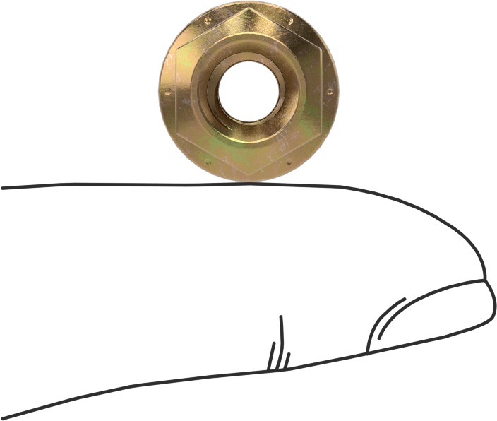 Yüksek Mukavemetli Çelik Deforme Edilmiş Dişli Flanşlı Somun, Sarı Kromat Kaplamalı Çinko, 1/4"-20 Diş Boyutu