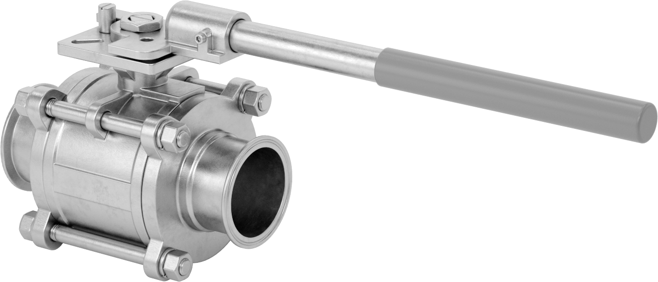 Gıda ve İçecek için Açma/Kapama Vanası, Hijyenik Bağlantı Parçaları, PTFE Conta, 3" Boru Dış Çapı için