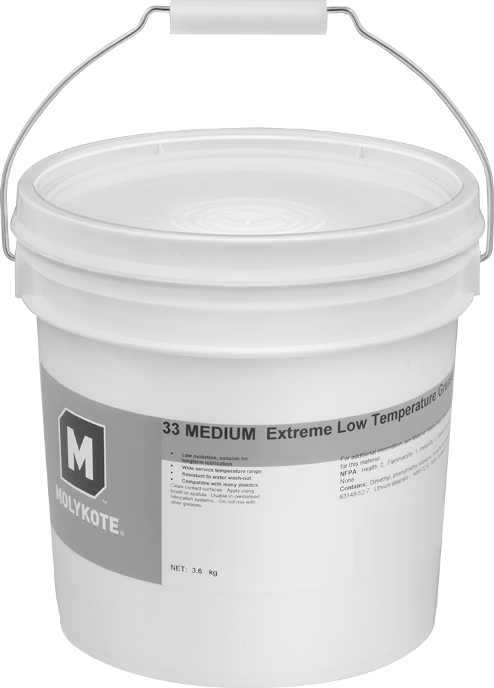 Dupont Molykote, 33 Aşırı Düşük Sıcaklık Rulman Gres, 8 lbs. Kova