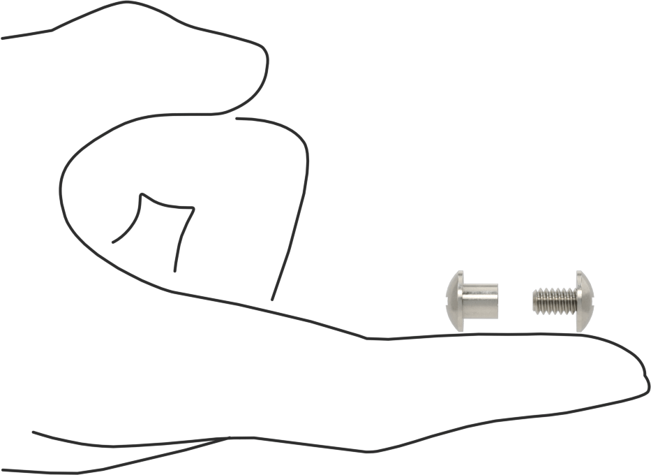 316 Paslanmaz Çelik Bağlama Silindiri, Vidalı, 10-24 Diş Boyutu, 1/4"-3/8" Kalınlık için