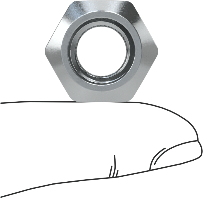 Top-Lock Deforme Edilmiş Dişli Kilit Somunu, Çinko Kaplı Sınıf 10 Çelik, M12 x 1.75 mm Diş