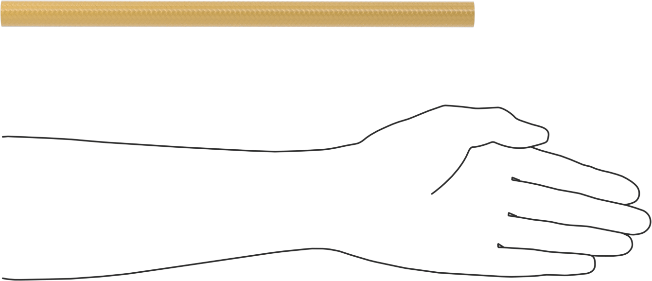 Aşınmaya Dayanıklı Kevlar Tüp, 0.655" Dış Çap, 5/8" İç Çap, 12" Uzunluk
