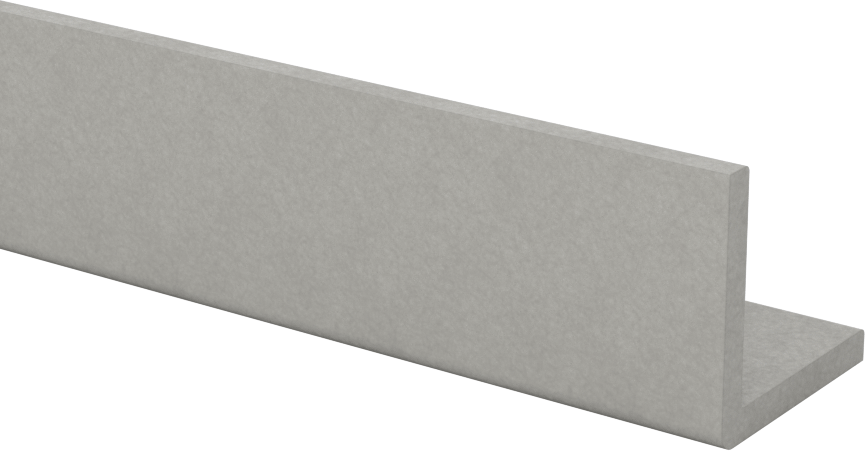 Alev Geciktirici FRP Fiberglas 90 Derece Açı, 1/8" Duvar Kalınlığı, 1" Genişlik x 1" Yükseklik Dış Boyut, 5 Fit Uzunluk