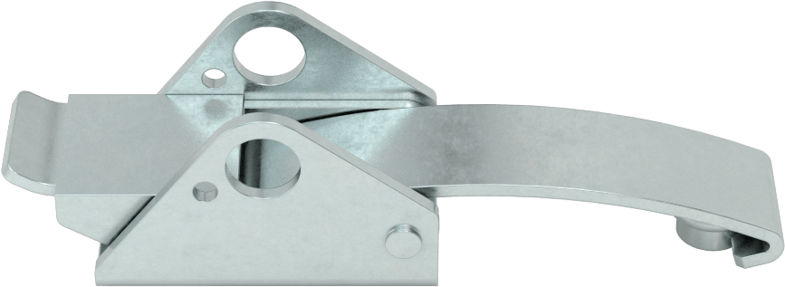 Çekme Mandalı, Düğme Karşılıklı, Çinko Kaplı Çelik, 3-3/8" Uzunluk x 15/16" Genişlik — Vida Takma, Asma Kilitlenebilir, Çelik