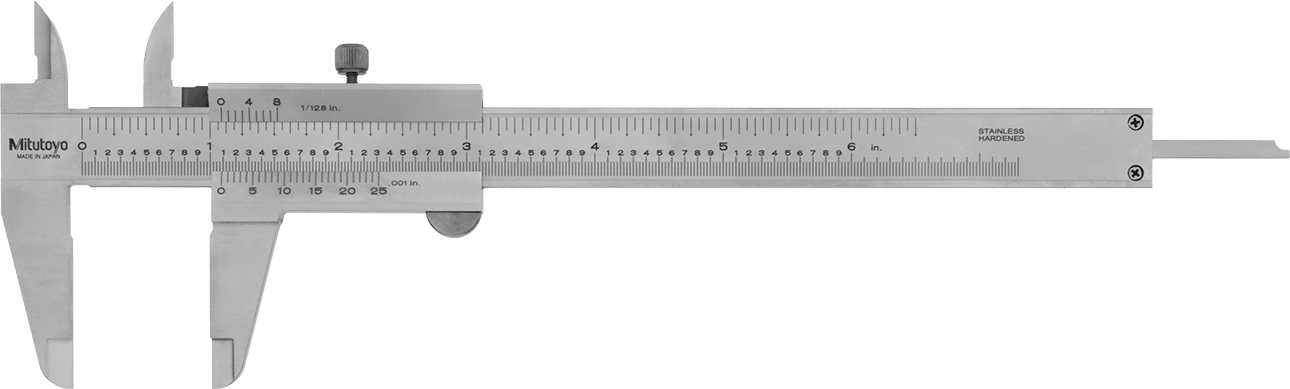 Vernier Kumpas, Mitutoyo 530-105, 0" ila 6" Aralık — Ölçek, 9", Paslanmaz Çelik