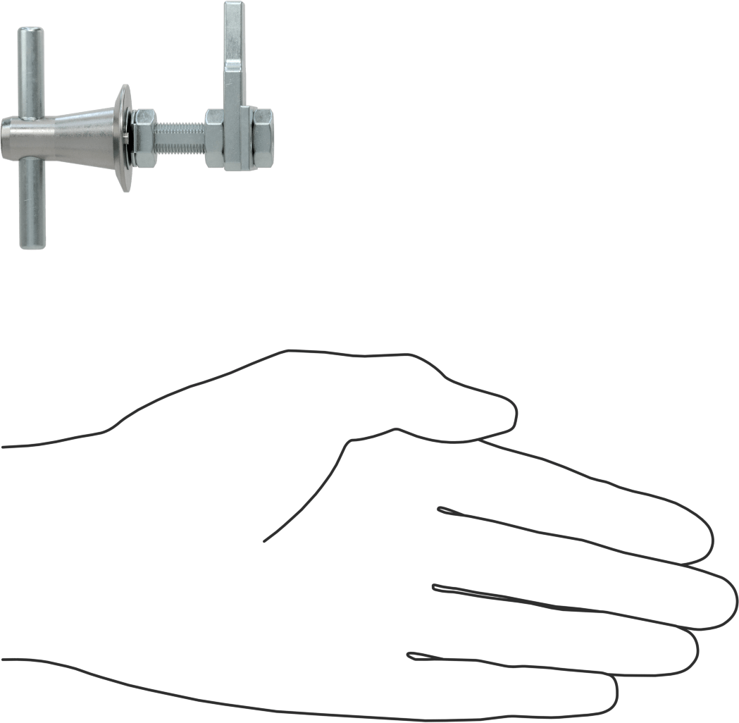 T-Kollu Çok Noktalı Mandal, Çinko Kaplı Çelik, 1/2" Maksimum Kalınlık için, Düz Kamlı