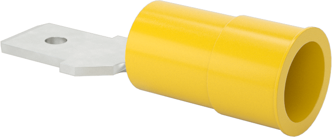 Manşon Yalıtımlı Faston Terminaller, Tek Sıkma, Erkek, 12-10 AWG, 0.250 inç x 0.032 inç Tırnak