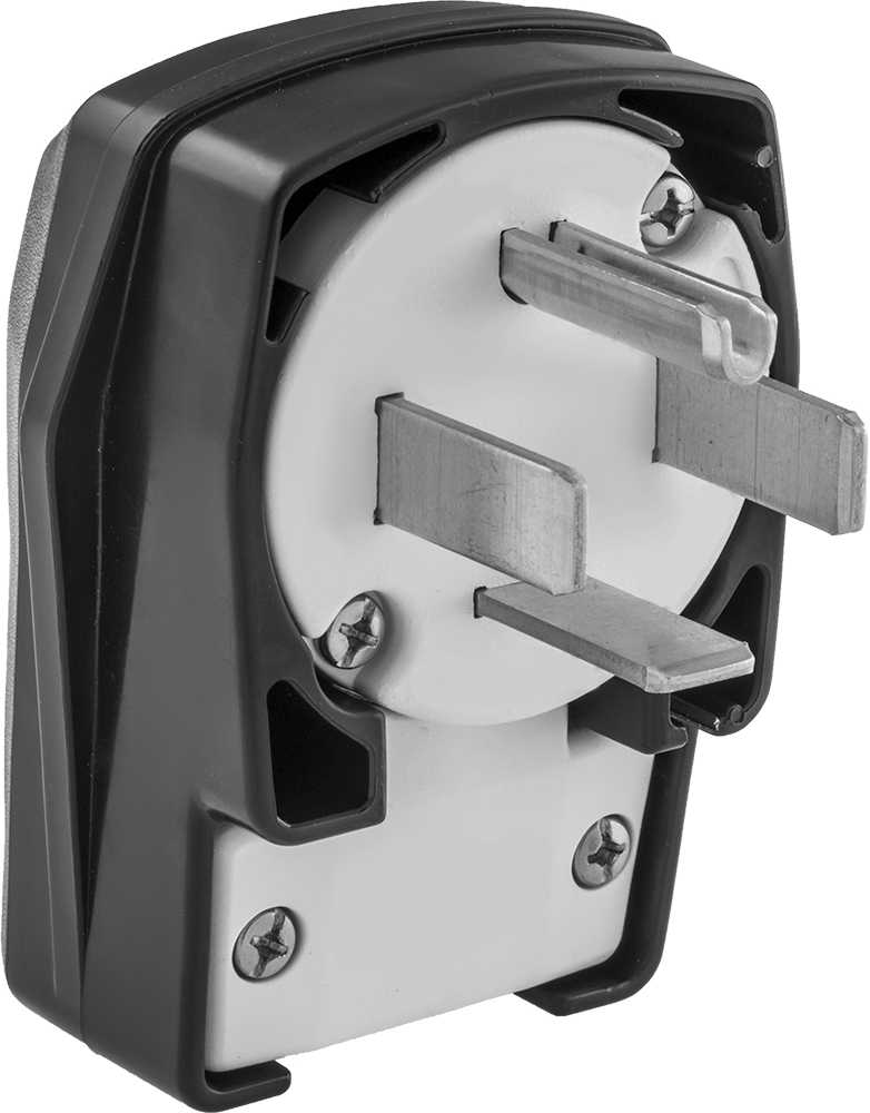 Premium Düz Bıçaklı Konektör, Dört Kanatlı Erkek 90 Derece Dirsek Fişi, NEMA 14-60 — 125V AC/250V AC, Erkek, 60A