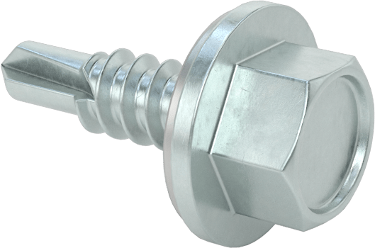 Metal için Pullu Delme Vidaları, Çinko Kaplı 410 Paslanmaz Çelik, 10 Numaralı Boyut, 5/8" Uzunluk