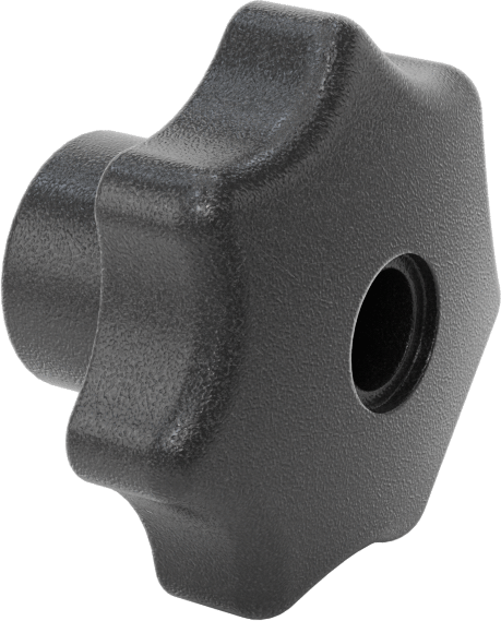Naylon Yedi Kollu Topuz, M10 x 1.5 mm Dişli Geçiş Deliği ile — M10 × 1.5 mm, Dişli Delik, Naylon