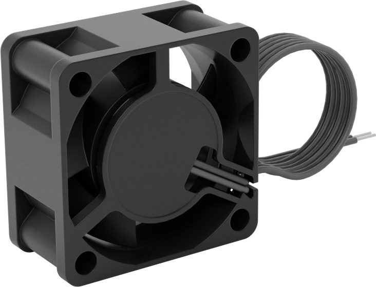 Kovanlı Yataklı DC Ekipman Soğutma Fanı, 5V DC, Tel Uçları, 1.570" Kare x 0.790" Toplam Derinlik, 8.7 CFM