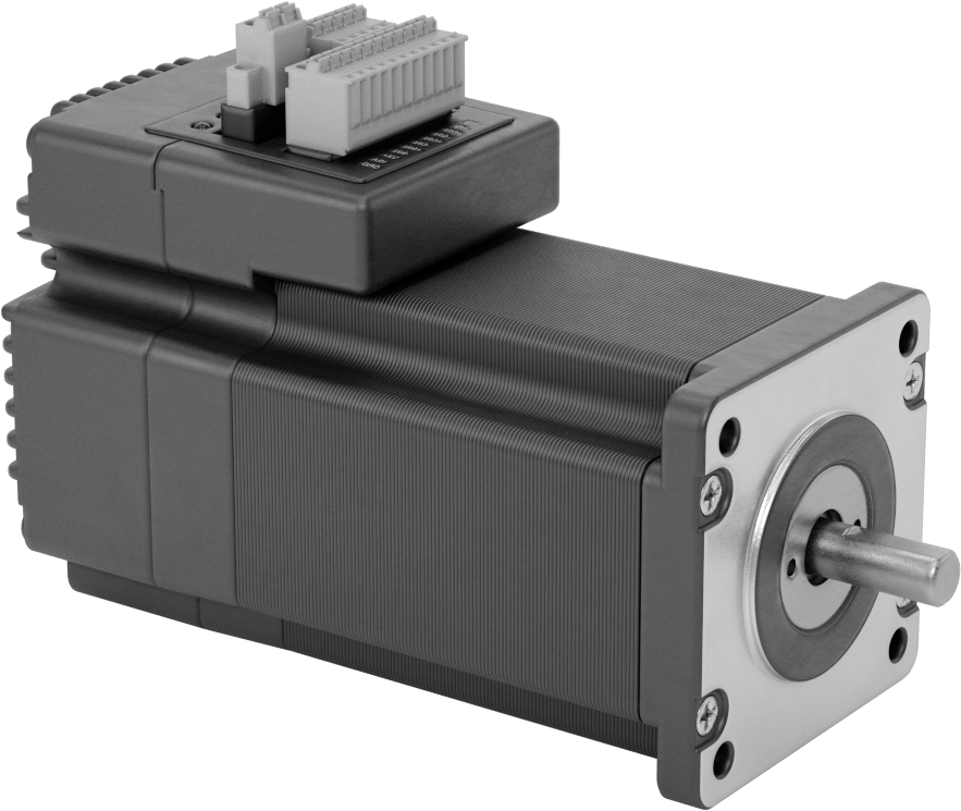 Step Motor, Entegre Hareket Kontrollü, NEMA 24, 340 in.-oz. Maksimum — 8 mm, Controller, Drive, Encoder, Motor, Kare