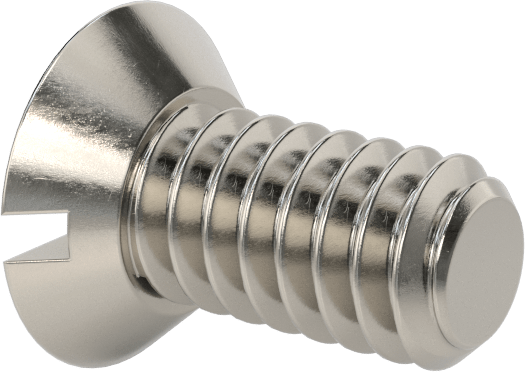 18-8 Paslanmaz Çelik Oluklu Havşa Başlı Vida, 0-80 Diş Boyutu, 1/8" Uzunluk