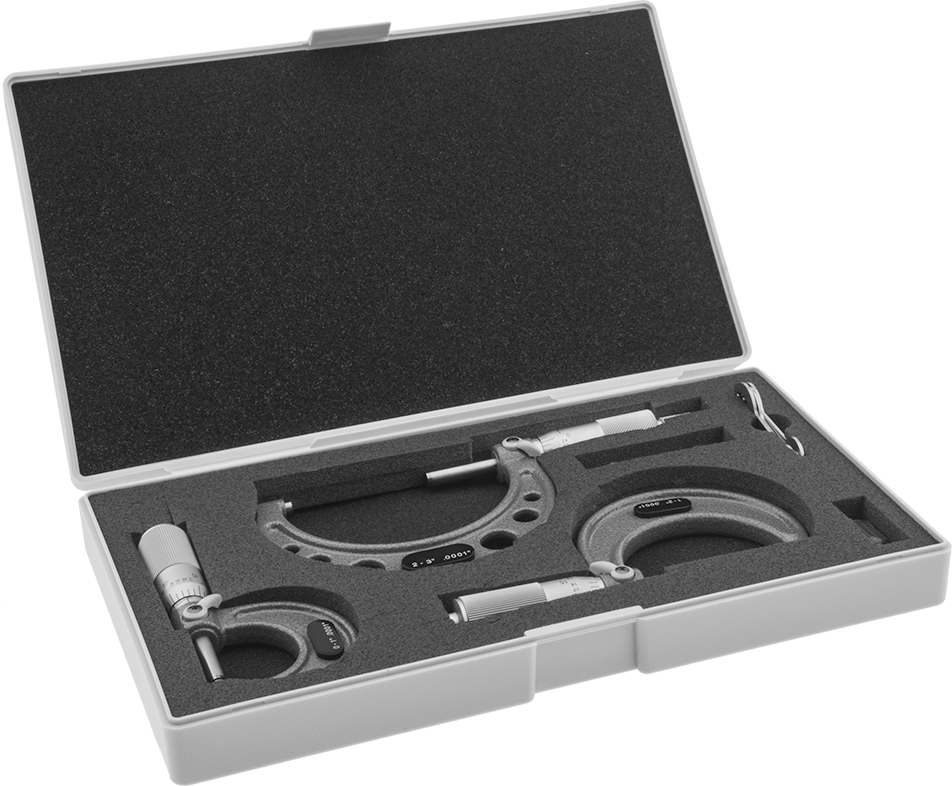Mitutoyo Dış Mikrometre, 3 Parçalı Set, Model Numarası 103-922