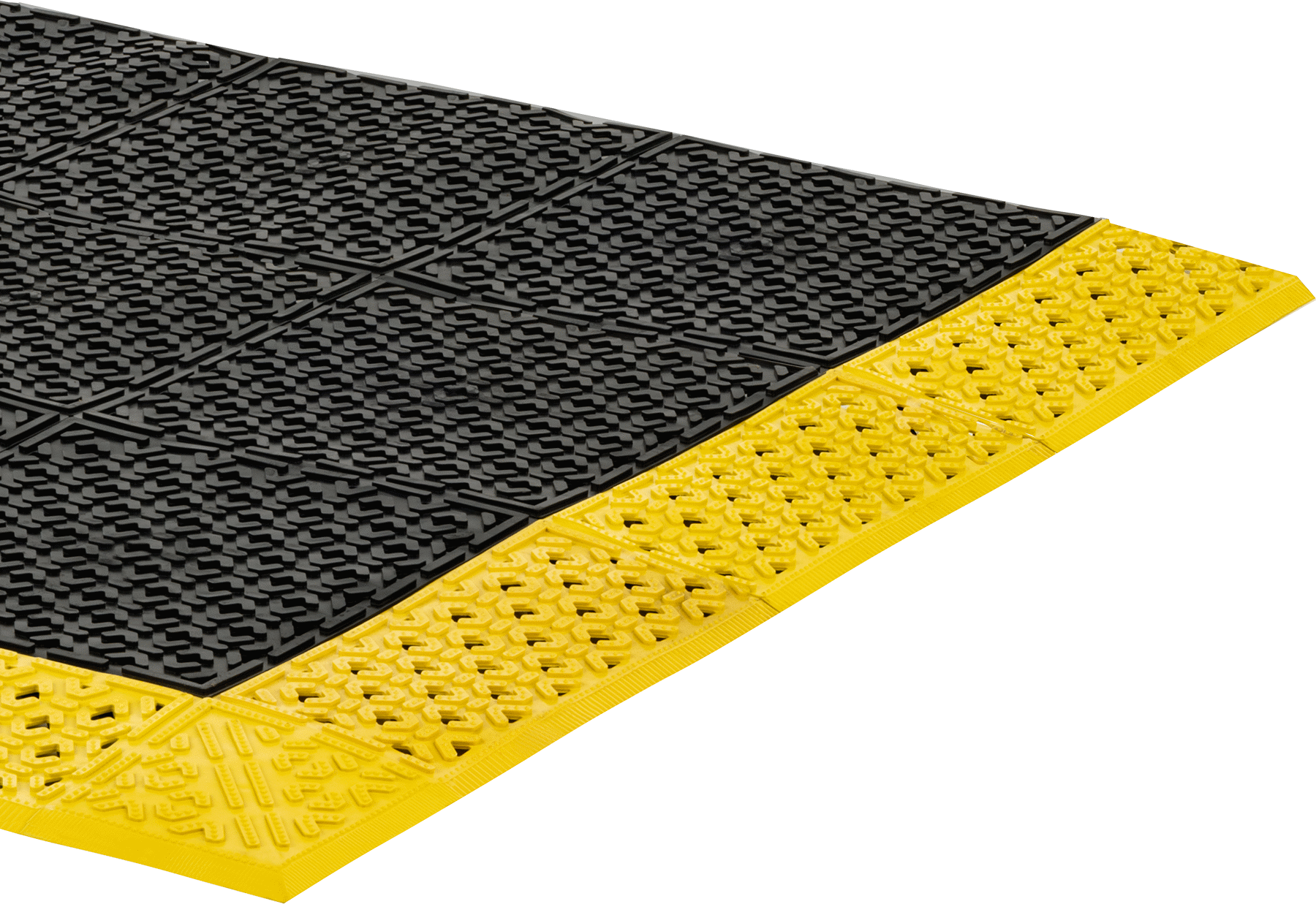 Kenarlı Yüksek Çekişli Drenaj Zemin Paspası, Vinil Plastik, 42" Genişlik x 72" Uzunluk — Açık, Çıkıntılar, 42", Drainage, Traction