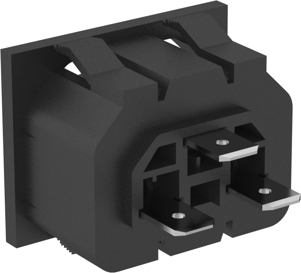 IEC Konektör, Çıtçıtlı Dişi, Hızlı Ayırma, C13, 0.031" - 0.079" Kalınlıkta Panel için