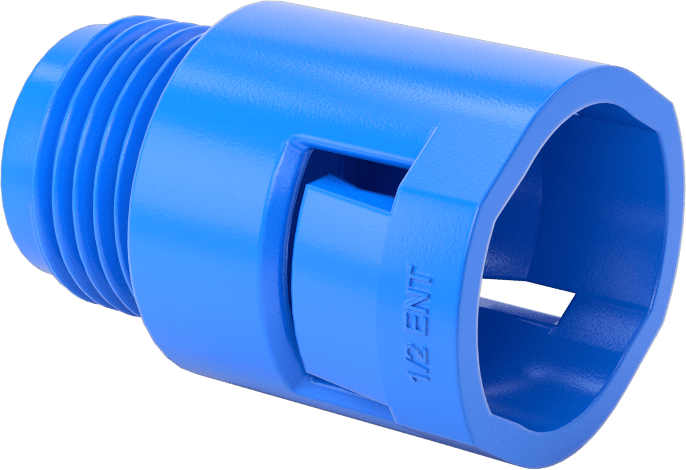 Esnek Plastik Kanal için 1/2 Kanal Dişi x 1/2 NPT Erkek Adaptör — Plastic, PVC, Adaptör, Konektör, Düz
