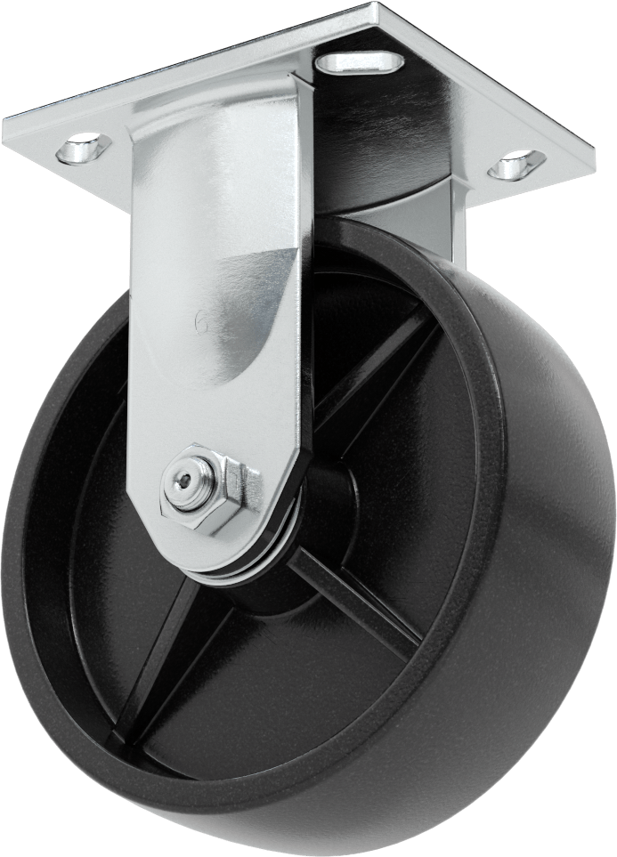 4-1/2" x 4" Montaj Plakalı Samson Tekerlek, 6" Çaplı Polipropilen Tekerlekli Sert, Açık Rulman