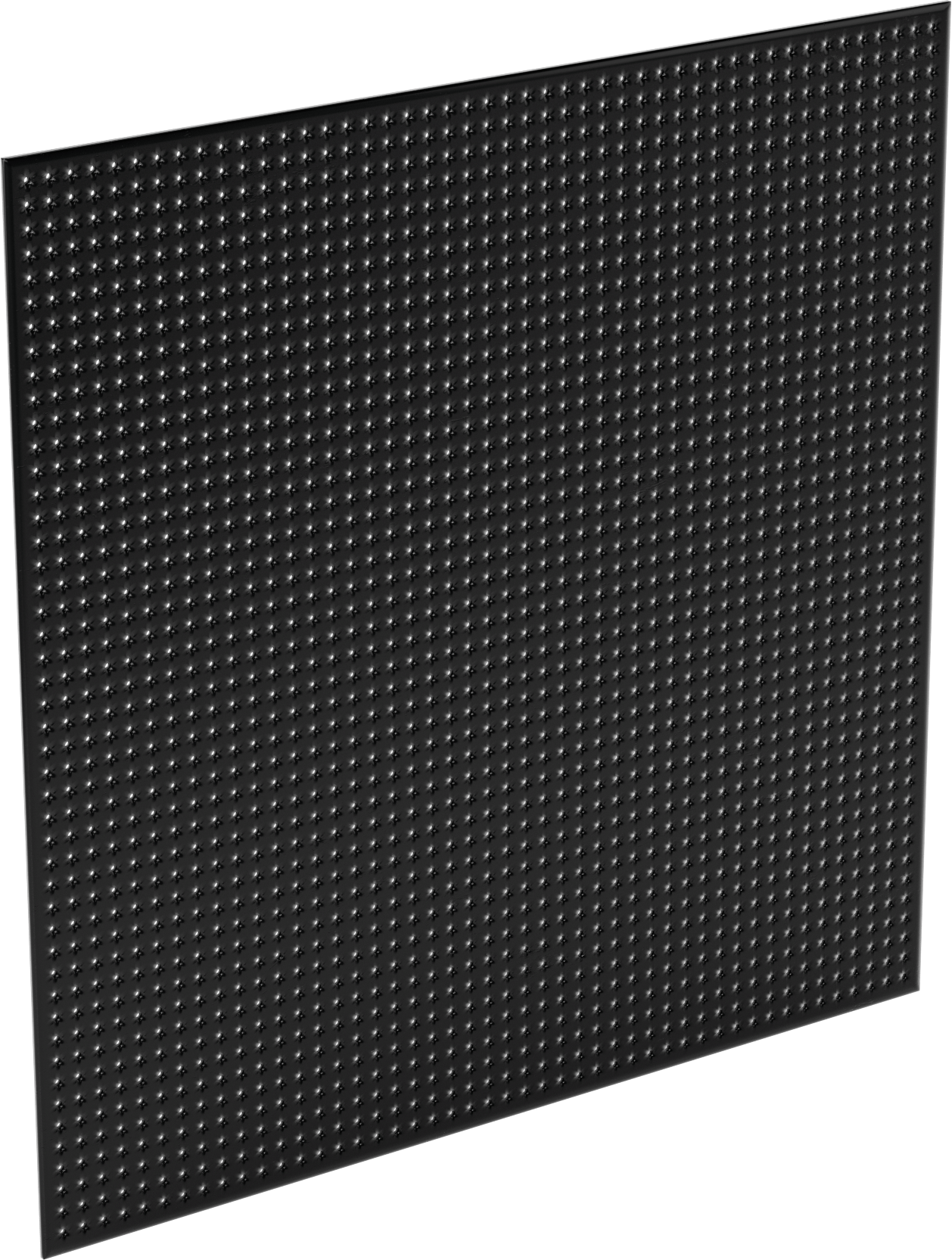 Siyah Plastik Delikli Pano, 9/32" Çaplı Delikler, 48" x 48" — 48", Plastik, 48"