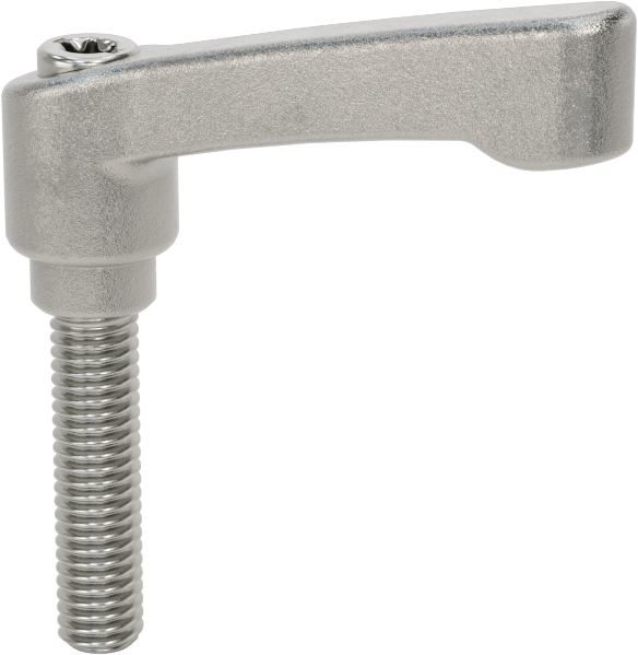 303 Paslanmaz Çelik Ayarlanabilir Tutamak, 3/8"-16 Dişli Boyut x 1-9/16" Uzunlukta Saplama, 2-9/16 inç Sap Uzunluğu