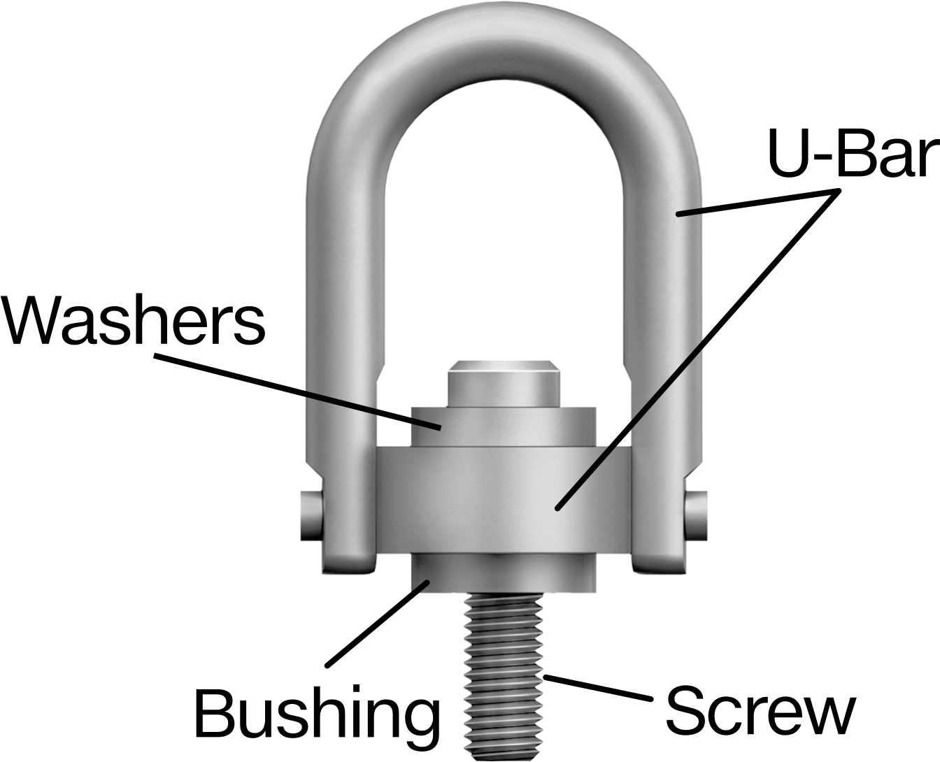 Hoist Ring Assembly (Retaining Ring Not Pictured)