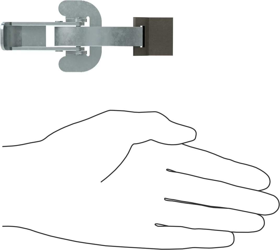 Çekme Mandalı, Kaynaklı, Çinko Kaplı Çelik, 4-1/2" Uzunluk x 1-7/8" Genişlik