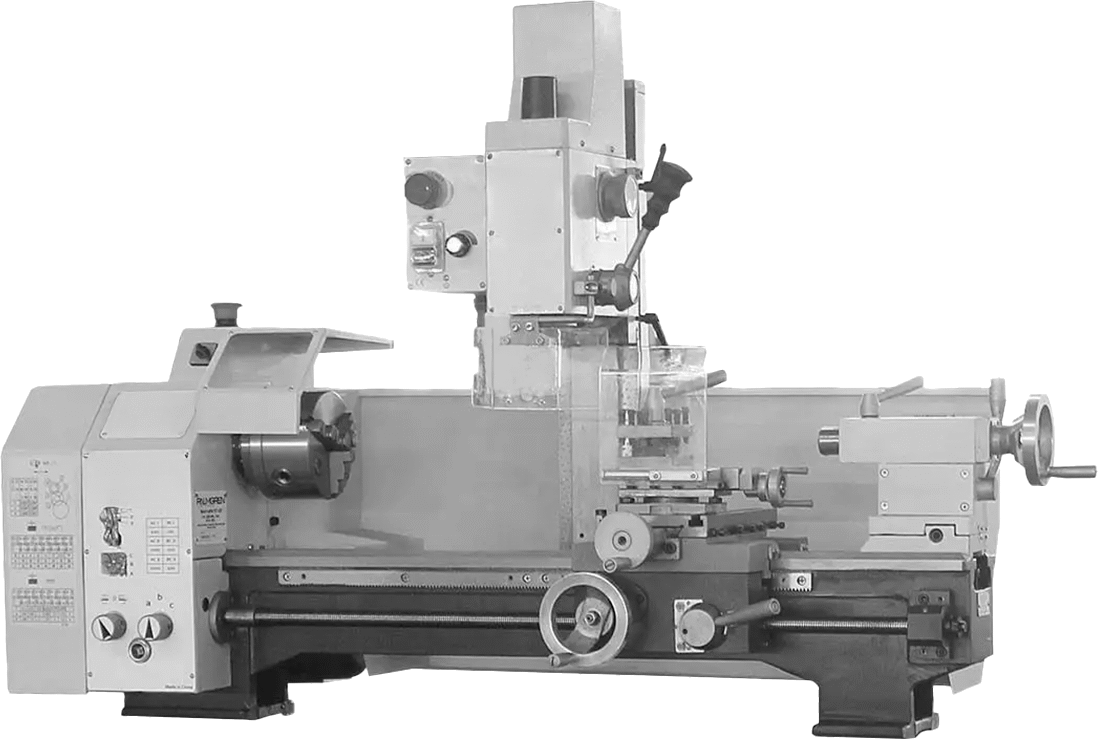 Tezgah Üstü Kombinasyon Torna, Freze ve Matkap Makinesi, 1 hp Torna Motoru, 0.625 hp Freze ve Matkap Motoru
