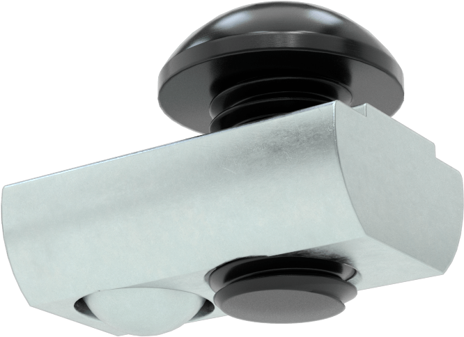 T-Yuvalı Çerçeve Bağlantı Elemanları, Kendinden Hizalamalı Bilyalı Somun ve M8 Siyah Vida, 1.5 inç ve 40 mm Ray