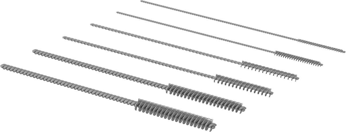 Pirinç Kıllı Düşük Çizilme Tüp Fırça Seti, 6 Parça, 3" Toplam Uzunluk