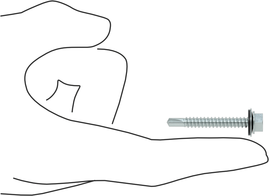 Metal için Pullu Delme Vidaları, Çelik, 10 Numaralı Boyut, 1-1/2" Uzunluk