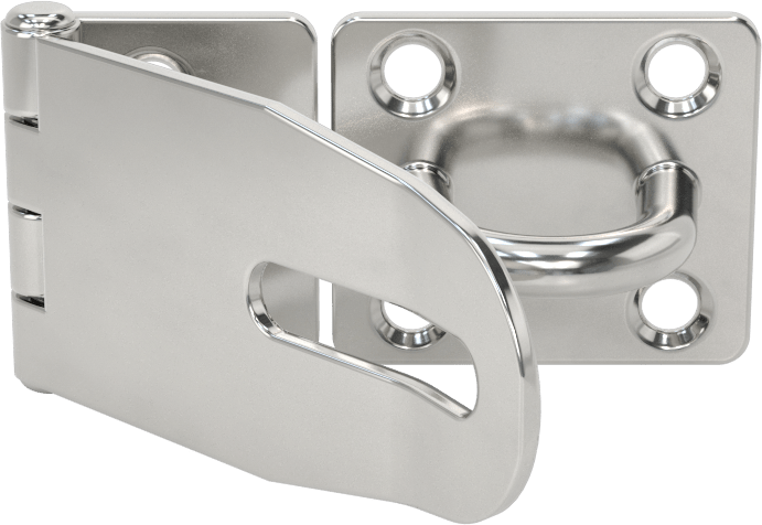 Asma Kilitli Mandal, 2-3/8" x 1-3/16" x 1/16" kollu, 304 Paslanmaz Çelik — Vida Takma, 2 3⁄8", 304 Stainless Steel, Stainless Steel