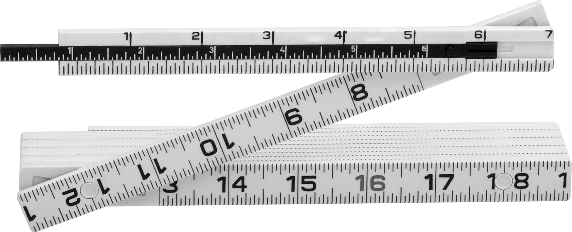 Katlanabilir Cetvel, Uzatmalı, Önden Açılır, 1/8" Kalınlık — 6 ft., Fiberglas, Sarı
