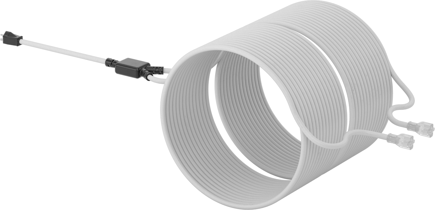 Elektrik Kablosu Adaptörü, 2 Çıkışlı, NEMA 5-20 Fiş x NEMA 5-20 Priz, 25' Uzunluk — 25 ft., 12, 20 amp