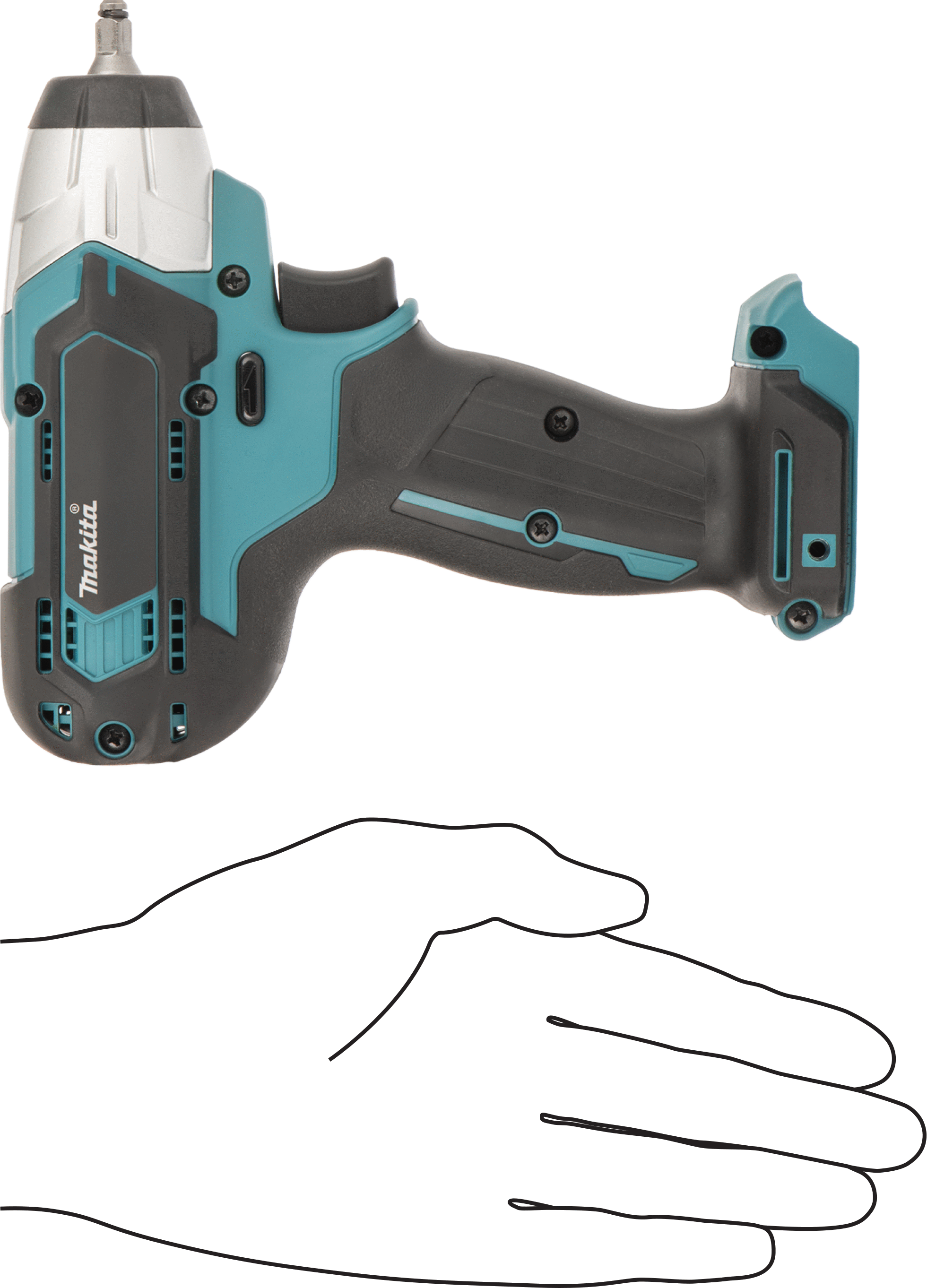 Makita Akülü Darbeli Anahtar, 1/4" Kare Tahrik, Model Numarası Wt04Z