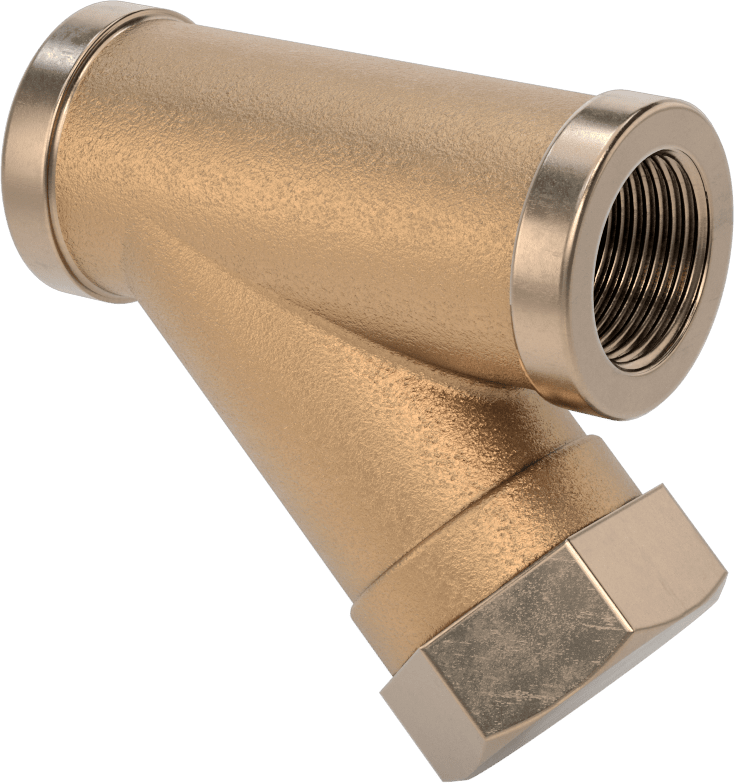 Manyetik Tapalı Orta Basınçlı Bronz Y-Süzgeç, 1 NPT — 1, Aseton, Dizel Yakıt, İnert Gaz, Yağ, Buhar, Su, Y