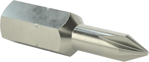 Yüksek Torklu 0 Numaralı Phillips Ucu, 1/4" Altıgen Şaft — Altıgen, 1", No. 0