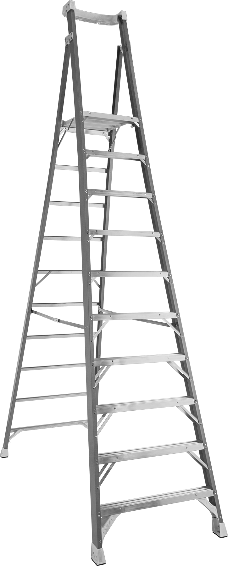 Fiberglas Platform Basamaklı Merdiven, Tip 1A, 300 lb. Kapasite, 12 Fit Yükseklik x 39 inç Genişlik x 81 inç Derinlik Toplam — 10 ft., Al…