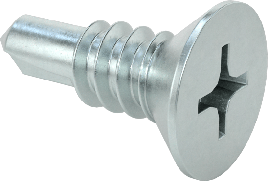 Phillips Havşa Başlı Delme Vidası, Çinko Kaplı Çelik, 1/4" Vida Boyutu, 3/4" Uzunluk