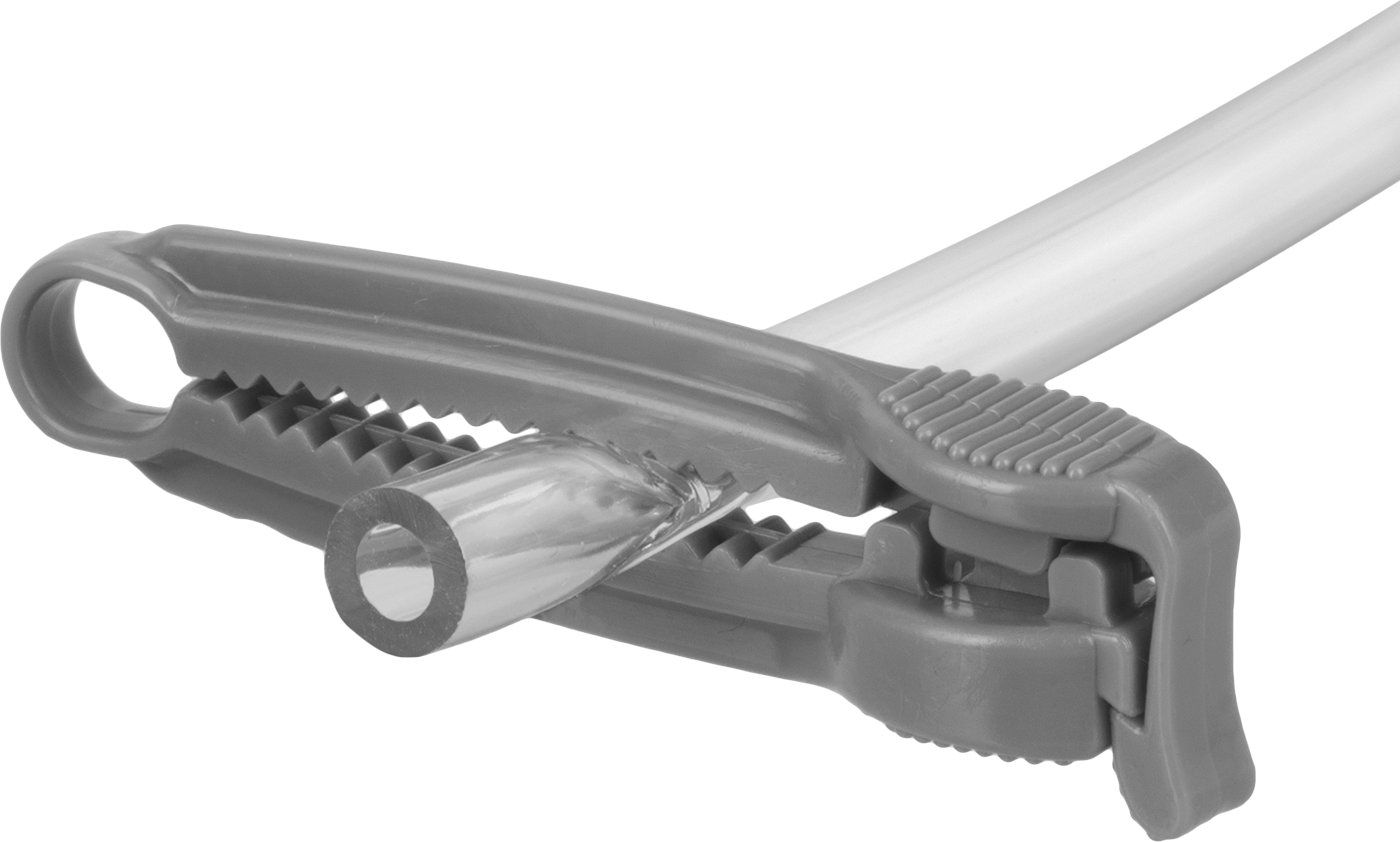 Temassız Akış Ayar Valfi, Asetal, Açık Gövdeli Tırnaklı Tutamak, 1/32"-1/2" Boru Dış Çapı için — Boru, Kelepçe, Acetal, Plastic