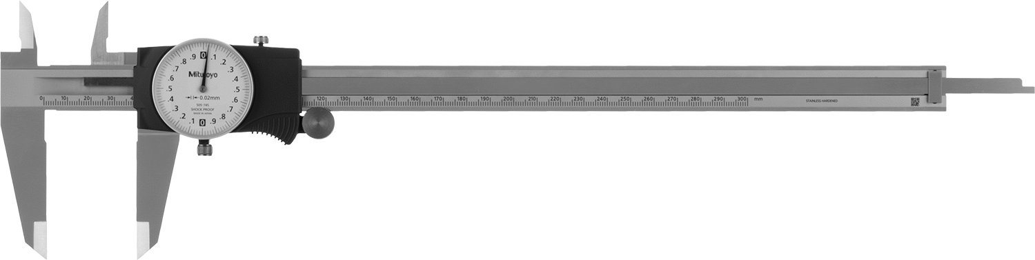 Mitutoyo Kadranlı Kumpas, Model Numarası 505-745, 0 mm ila 300 mm Ölçüm Aralığı — Kadran, Sarı, Paslanmaz Çelik